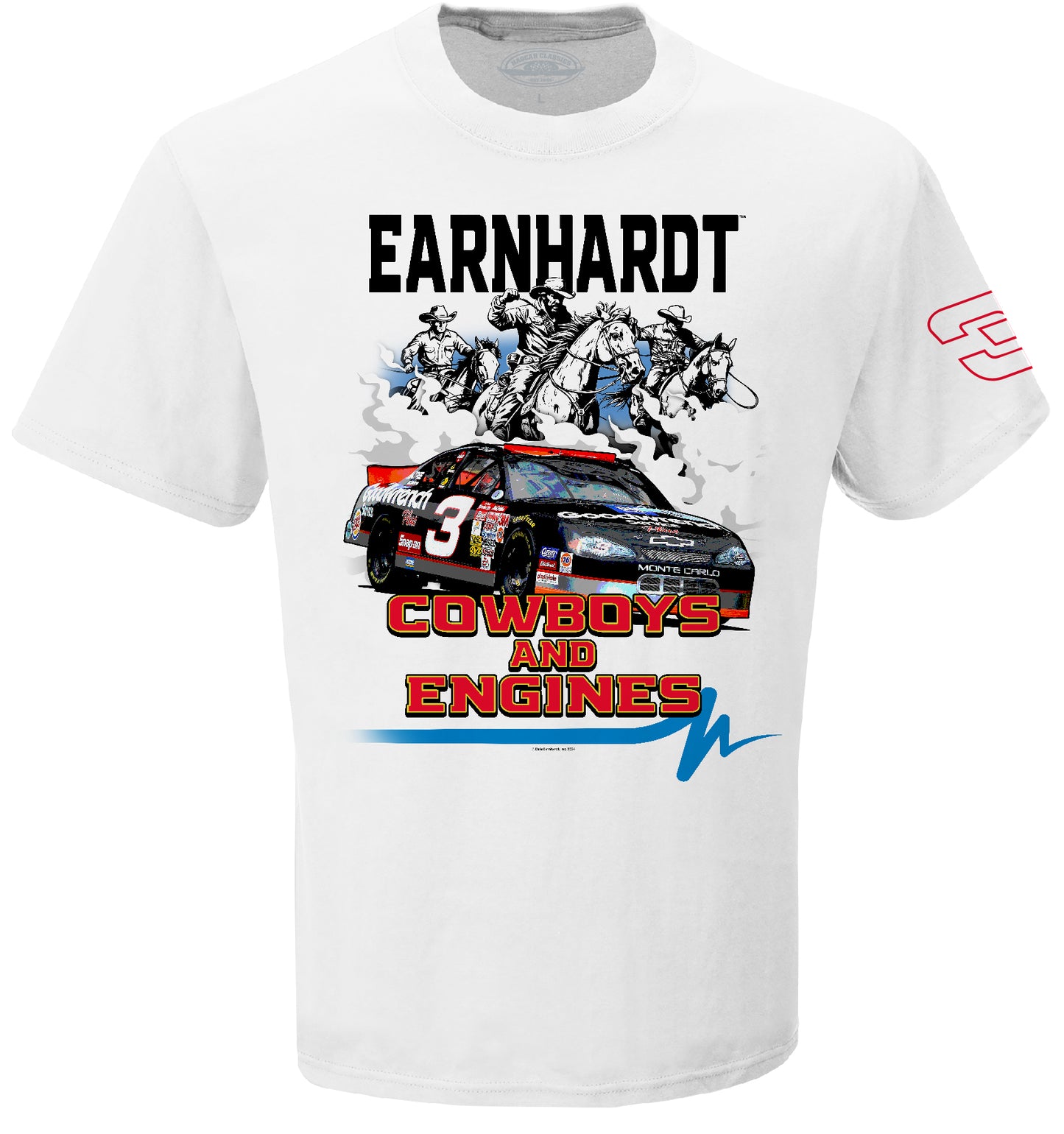 Dale Earnhardt Sr. Cowboys & Engines T-Shirt - White