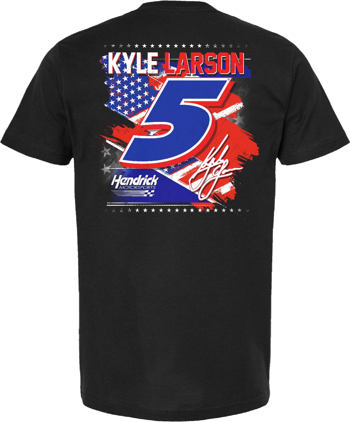 Kyle Larson 2025 HendrickCars.com Patriotic Car T-Shirt - Black