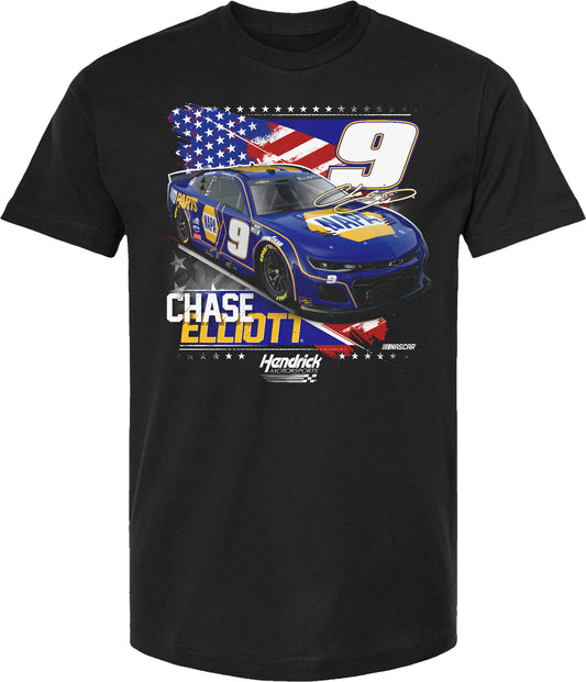 Chase Elliott 2025 NAPA Patriotic Car T-Shirt - Black