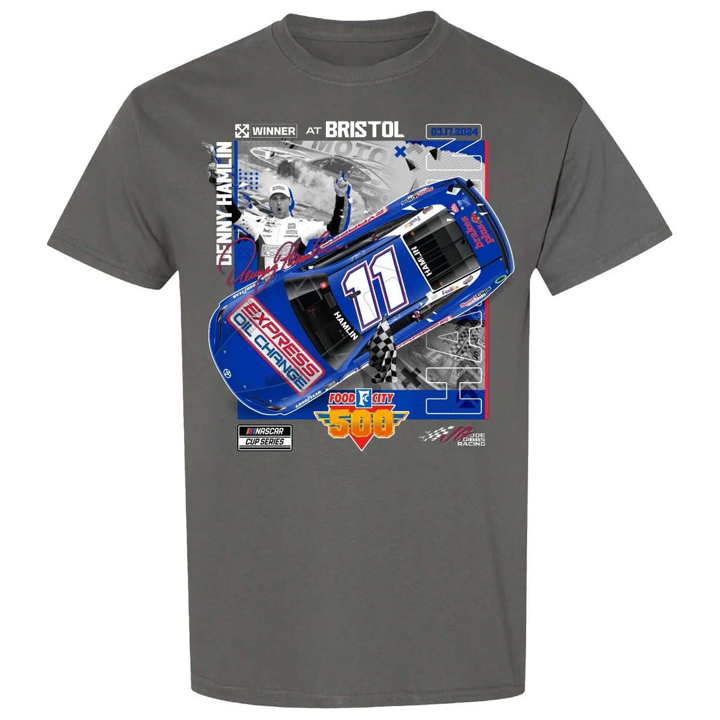 Denny Hamlin 2024 Mavis Tires Richmond Race Win T-Shirt